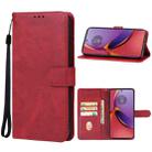 For Motorola Moto G84 Leather Phone Case(Red) - 1