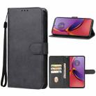 For Motorola Moto G84 Leather Phone Case(Black) - 1