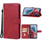 For Motorola Moto G34 Leather Phone Case(Red) - 1