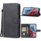 For Motorola Moto G34 Leather Phone Case(Black) - 1