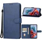 For Motorola Moto G34 Leather Phone Case(Blue) - 1