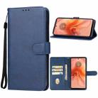 For Motorola Moto G04 Leather Phone Case(Blue) - 1