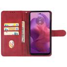 For Motorola Moto G24 Leather Phone Case(Red) - 3