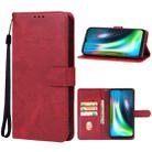 For Motorola Moto G9 Leather Phone Case(Red) - 1