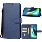 For Motorola Moto G9 Leather Phone Case(Blue) - 1