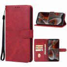 For Motorola Edge 50 Pro Leather Phone Case(Red) - 1