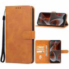 For Motorola Edge 50 Pro Leather Phone Case(Brown) - 1