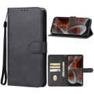 For Motorola Edge 50 Pro Leather Phone Case(Black) - 1