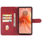 For Motorola Moto G04s Leather Phone Case(Red) - 3