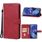 For Motorola Moto G64 5G Leather Phone Case(Red) - 1