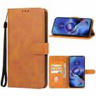 For Motorola Moto G64 5G Leather Phone Case(Brown) - 1