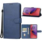 For Motorola Moto G85 Leather Phone Case(Blue) - 1