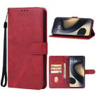 For Motorola Edge 2024 Leather Phone Case(Red) - 1