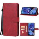 For Motorola Moto G64y 5G Leather Phone Case(Red) - 1