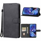 For Motorola Moto G64y 5G Leather Phone Case(Black) - 1