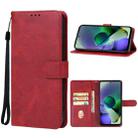 For Motorola Moto G54 Power Leather Phone Case(Red) - 1