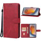 For Motorola Edge 50 Leather Phone Case(Red) - 1