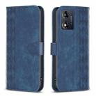 For Motorola Moto E13 4G Plaid Embossed Leather Phone Case(Blue) - 1