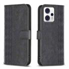 For Motorola Moto G13 4G /G53 5G Plaid Embossed Leather Phone Case(Black) - 1