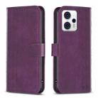 For Motorola Moto G13 4G /G53 5G Plaid Embossed Leather Phone Case(Purple) - 1