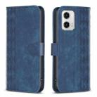 For Motorola Moto G73 5G Plaid Embossed Leather Phone Case(Blue) - 1