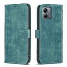 For Motorola Moto G14 4G Plaid Embossed Leather Phone Case(Green) - 1