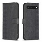 For Google Pixel 7 Plaid Embossed Leather Phone Case(Black) - 1