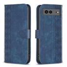 For Google Pixel 7a Plaid Embossed Leather Phone Case(Blue) - 1