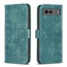 For Google Pixel 7a Plaid Embossed Leather Phone Case(Green) - 1