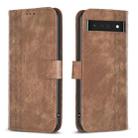 For Google Pixel 7 Pro Plaid Embossed Leather Phone Case(Brown) - 1