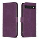 For Google Pixel 7 Pro Plaid Embossed Leather Phone Case(Purple) - 1