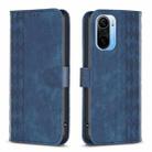 For Xiaomi 11i / Redmi K40 Plaid Embossed Leather Phone Case(Blue) - 1