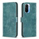 For Xiaomi 11i / Redmi K40 Plaid Embossed Leather Phone Case(Green) - 1
