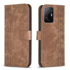 For Xiaomi 11T / 11T Pro Plaid Embossed Leather Phone Case(Brown) - 1