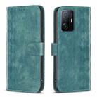 For Xiaomi 11T / 11T Pro Plaid Embossed Leather Phone Case(Green) - 1