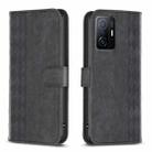 For Xiaomi 11T / 11T Pro Plaid Embossed Leather Phone Case(Black) - 1