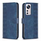 For Xiaomi 12 Lite Plaid Embossed Leather Phone Case(Blue) - 1