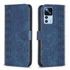 For Xiaomi 12T / 12T Pro Plaid Embossed Leather Phone Case(Blue) - 1