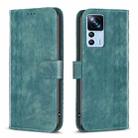 For Xiaomi 12T / 12T Pro Plaid Embossed Leather Phone Case(Green) - 1