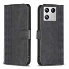 For Xiaomi 13 Plaid Embossed Leather Phone Case(Black) - 1