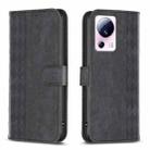 For Xiaomi 13 Lite 5G / Civi 2 Plaid Embossed Leather Phone Case(Black) - 1