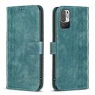 For Xiaomi Poco M3 Pro Plaid Embossed Leather Phone Case(Green) - 1