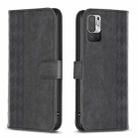 For Xiaomi Poco M3 Pro Plaid Embossed Leather Phone Case(Black) - 1
