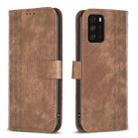 For Xiaomi Poco M3 CN Version Plaid Embossed Leather Phone Case(Brown) - 1