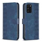 For Xiaomi Poco M3 CN Version Plaid Embossed Leather Phone Case(Blue) - 1