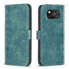 For Xiaomi Poco X3 / X3 NFC Plaid Embossed Leather Phone Case(Green) - 1