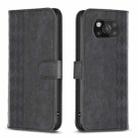 For Xiaomi Poco X3 / X3 NFC Plaid Embossed Leather Phone Case(Black) - 1