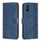 For Xiaomi Redmi 9A Plaid Embossed Leather Phone Case(Blue) - 1