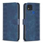 For Xiaomi Redmi 9C Plaid Embossed Leather Phone Case(Blue) - 1