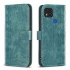 For Xiaomi Redmi 9C Plaid Embossed Leather Phone Case(Green) - 1